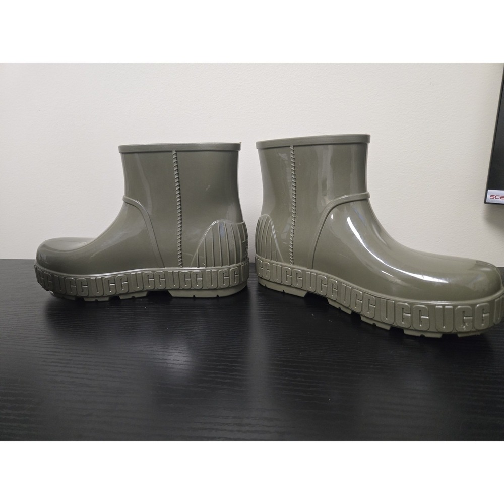 UGG Waterproof Olive Ankle Rain Boots for Men with Faux Fur Insole Size 8 1/2 - Picture 4 of 6